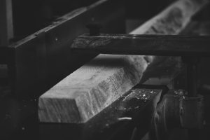 Tavener Joinery workshop, black and white.