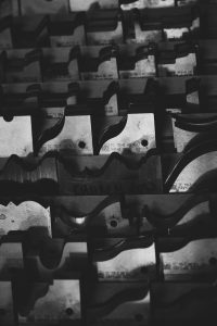 Tavener Joinery workshop, black and white.