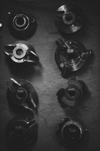 Tavener Joinery workshop, black and white.