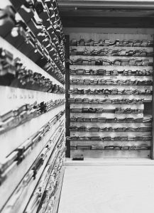 Tavener Joinery workshop, black and white.